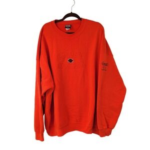 Harley-Davidson Orlando Florida Mens Orange Embroidered Crewneck Sweatshirt 3XL